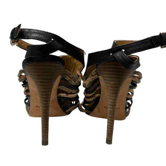 Coach Jody Mixed Texture Stiletto Heels Sandals Size 6.5 - Picture 5 of 8